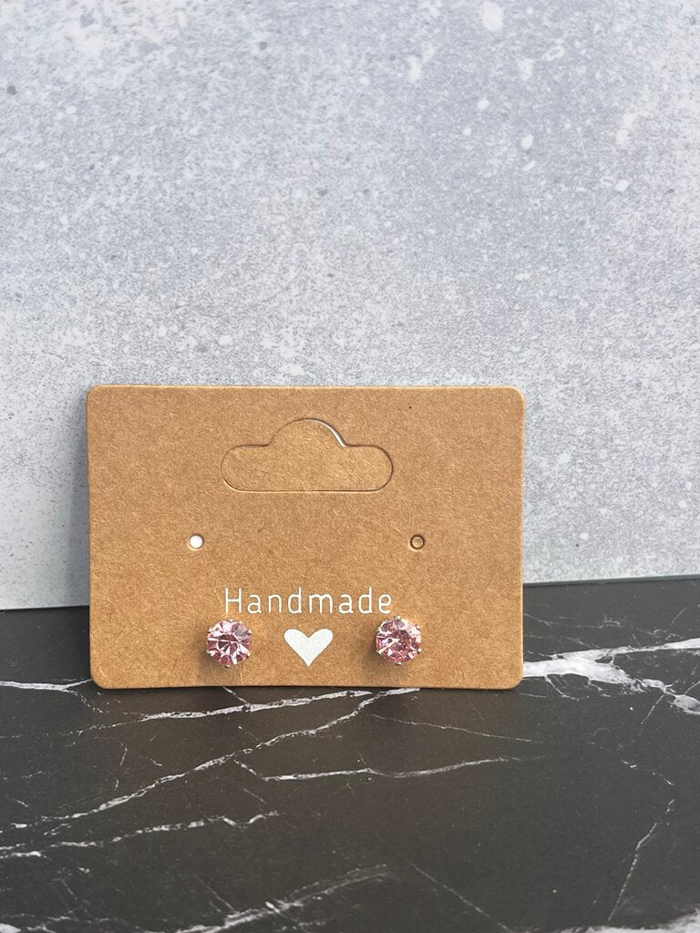 Sparkle Post Earrings - Light Pink