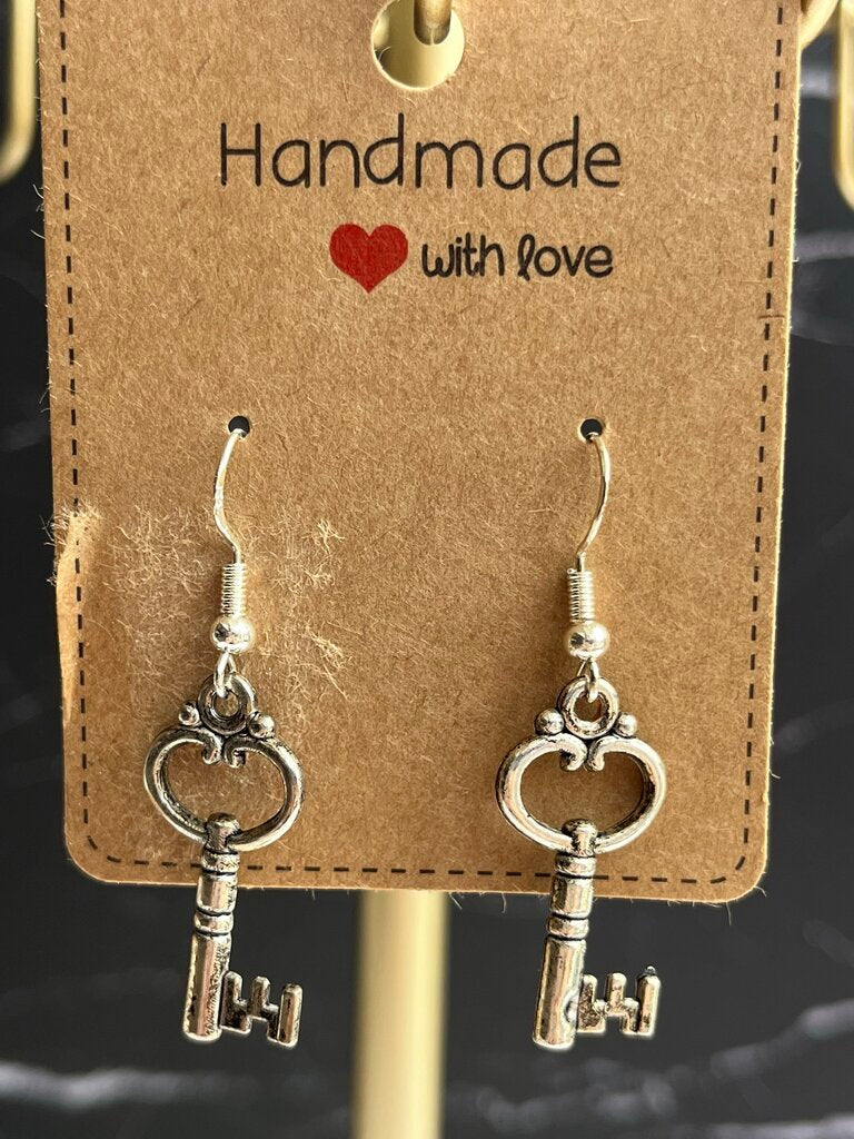 Misc. Drop Earrings - Silver Keys