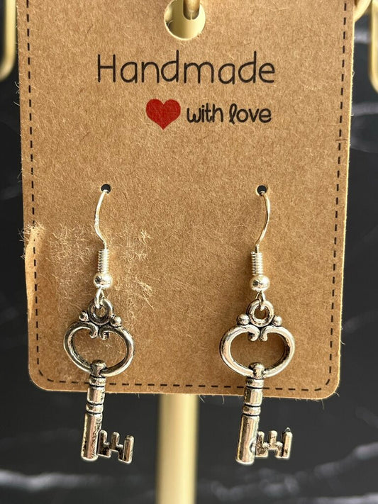 Misc. Drop Earrings - Silver Keys