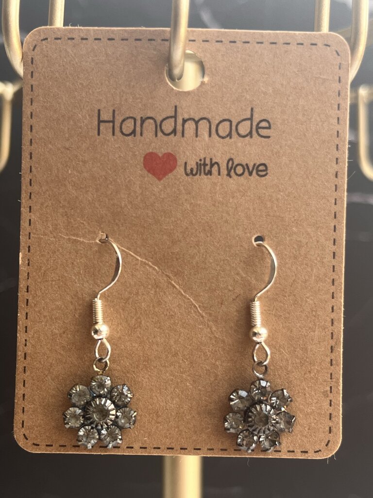 Flower Earrings - Black Flowers