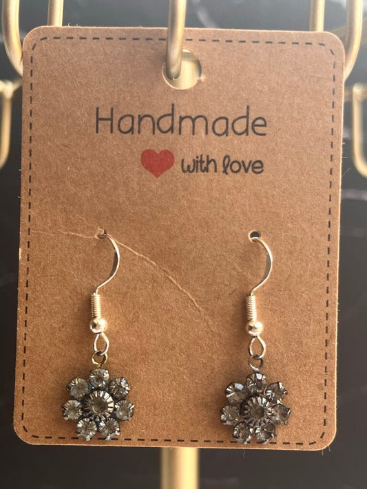 Flower Earrings - Black Flowers