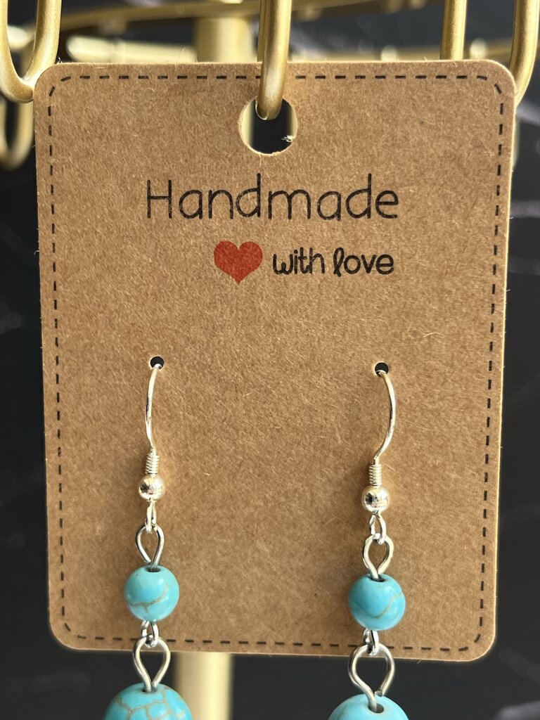 Crystal Drop Earrings - Turquoise