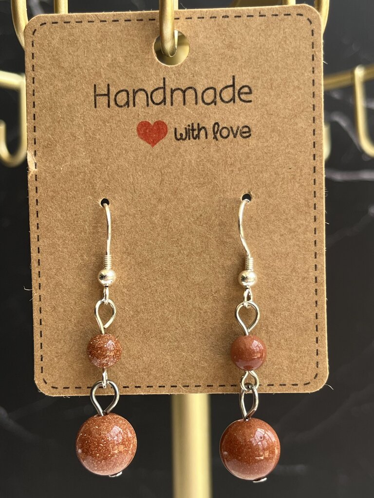 Crystal Drop Earrings - Gold Stone