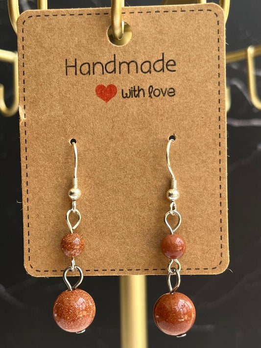 Crystal Drop Earrings - Gold Stone