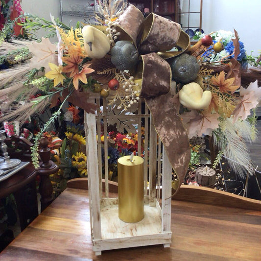Tall cream lantern